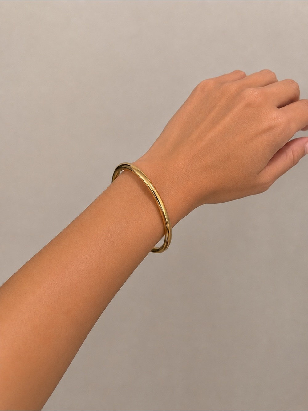Gold‑Tone Polished Cuff Bracelet